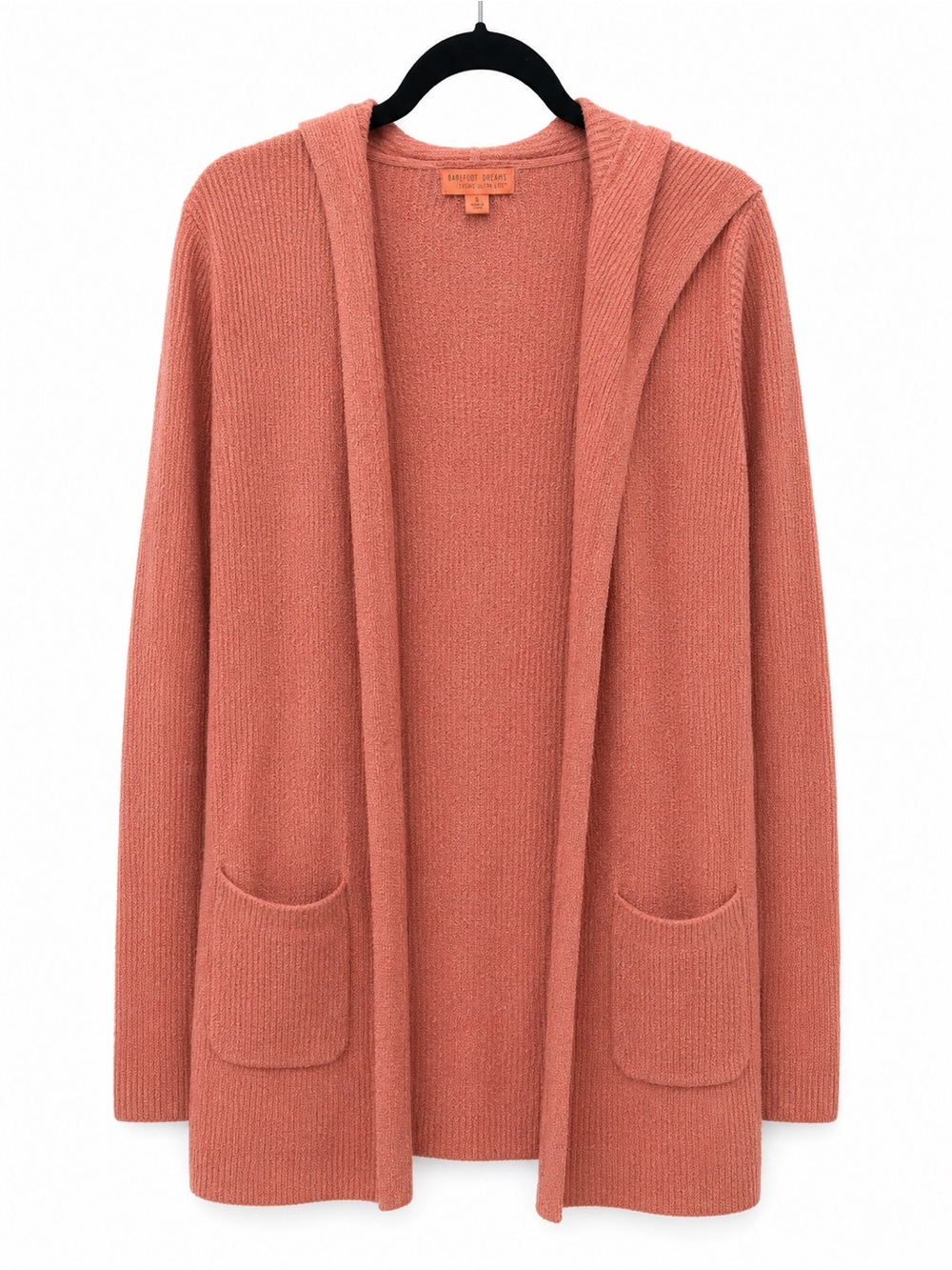 Barefoot Dreams Open-Front Hooded Cardigan - Dusty Pink